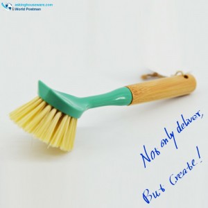 Brosse de nettoyage pour vaisselle Akbrand en bambou avec poignée en tiff. Couleur