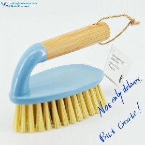 Akbrand Bamboo Handle Scrubbing Brosse De Nettoyage Chaussures Brosse Vêtements Brosse en Couleur Bleu Ciel