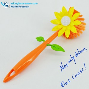 Akbrand - Brosse de nettoyage pour vaisselle de cuisine de couleur orange à décor de tournesol